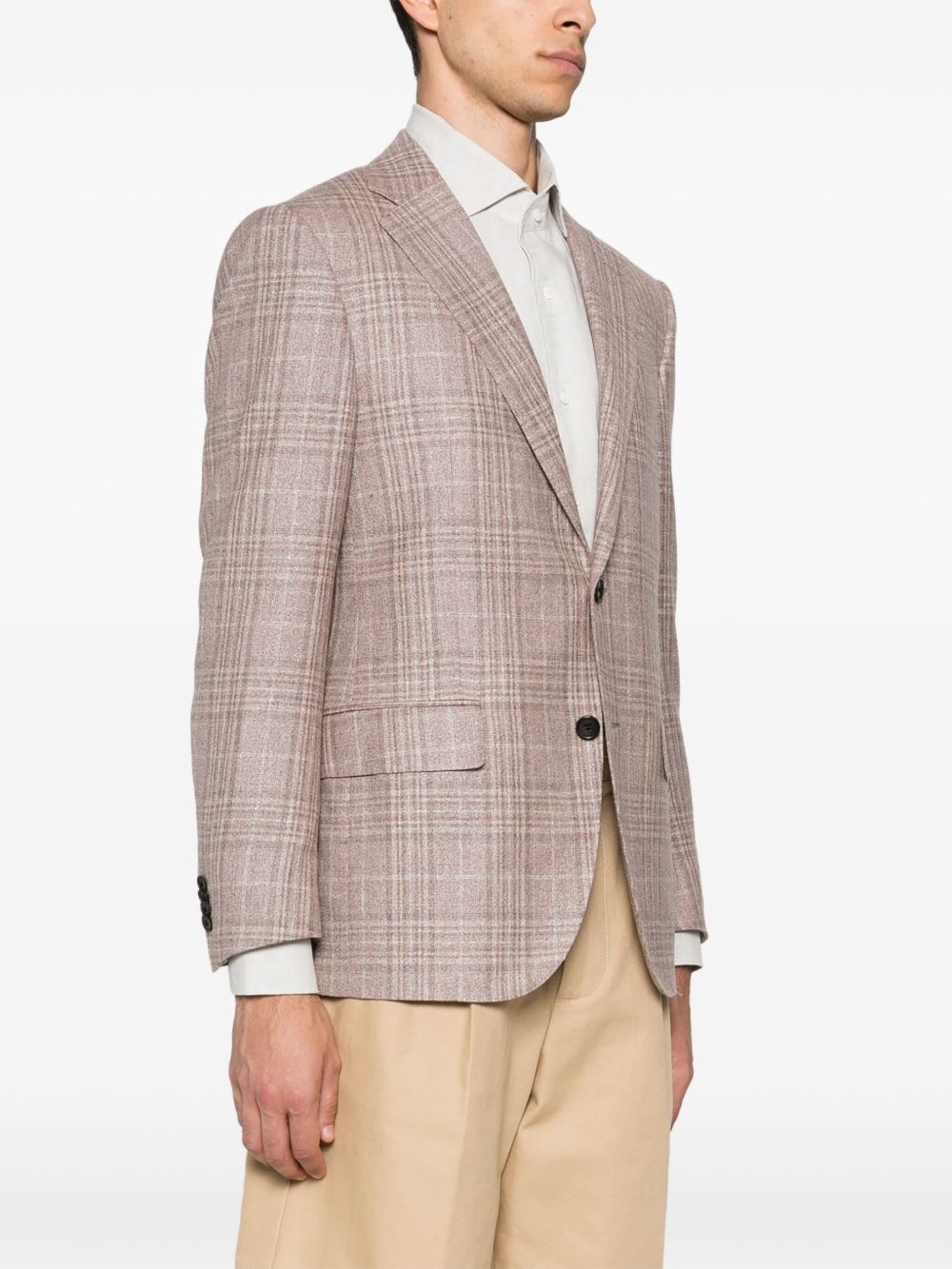 check-pattern blazer - 3