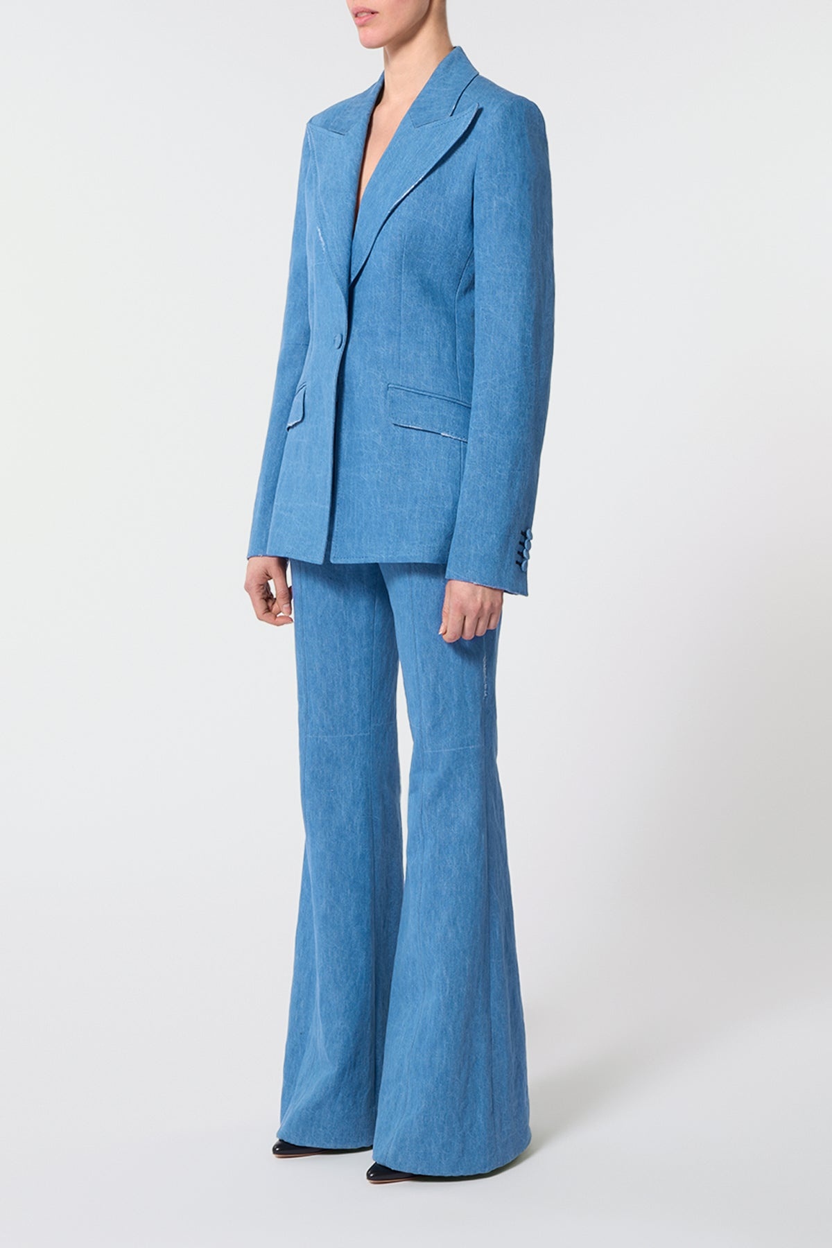 Rhein Pant in Light Blue Denim Recycled Cotton Linen - 4