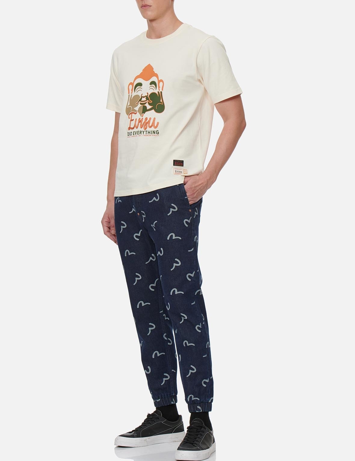 ALLOVER SEAGULL JACQUARD DENIM JOGGER PANTS - 3
