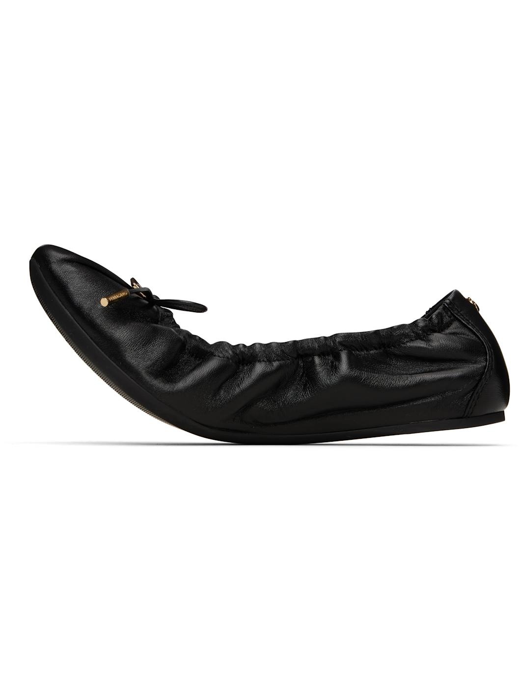 Black Elasticated Ballerina Flats - 3