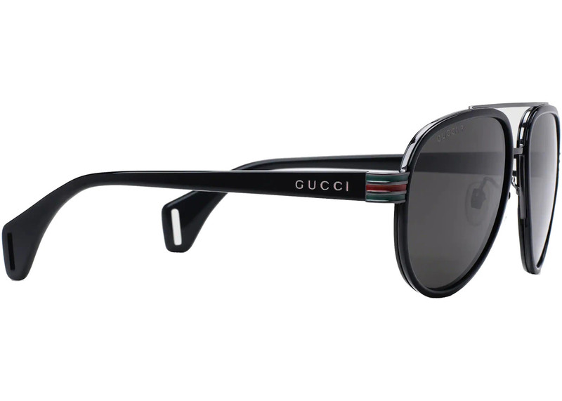 GUCCI Gucci Acetate Aviator Sunglasses Black (558259 J0750 1113) outlook