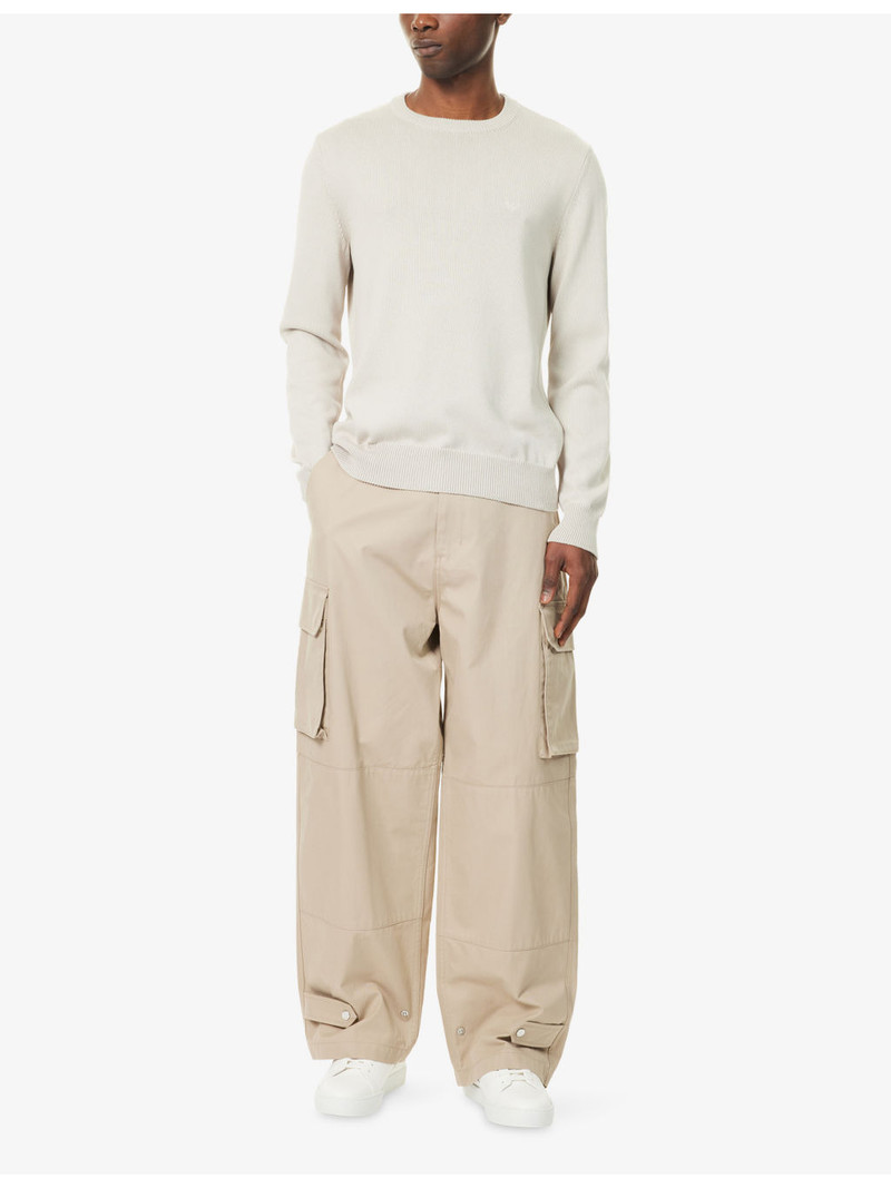 EMPORIO ARMANI Crewneck Embroidered-Logo Cotton Jumper outlook
