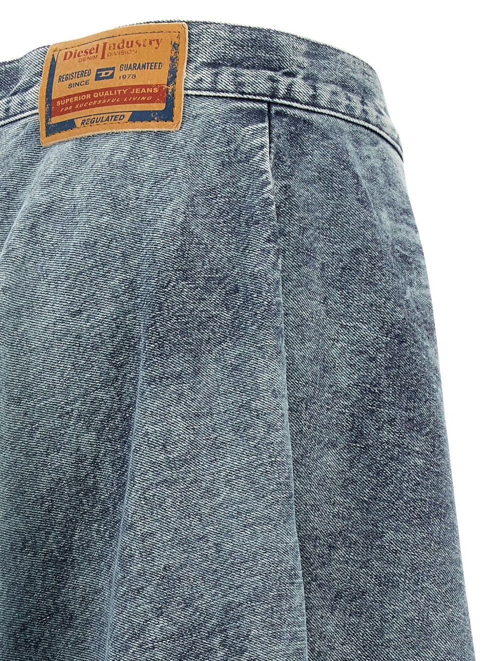 stone-washed denim skirt - 4