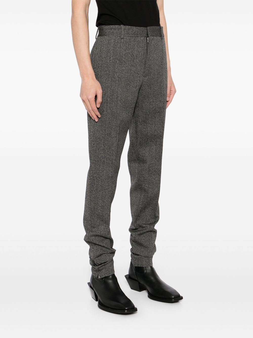 textured wool tailored trousers - 3