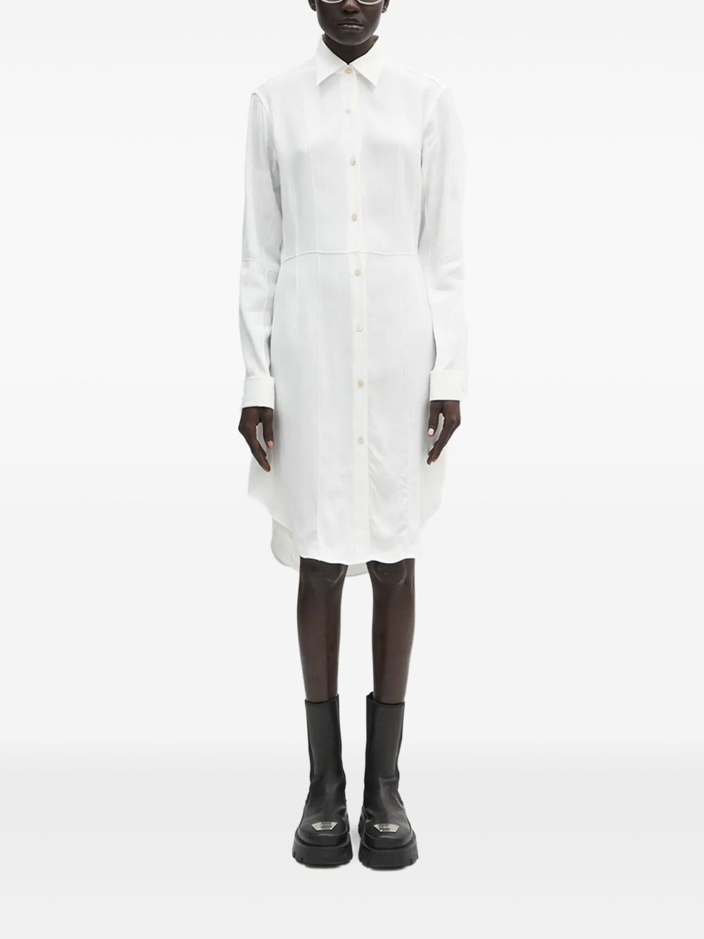 high-low shirt mini dress - 2