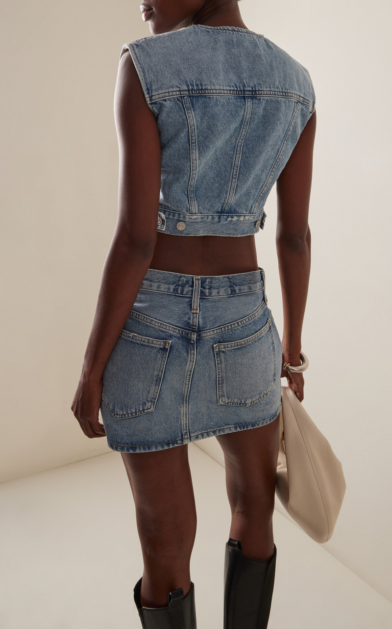 Leo Cropped Denim Vest light wash 4