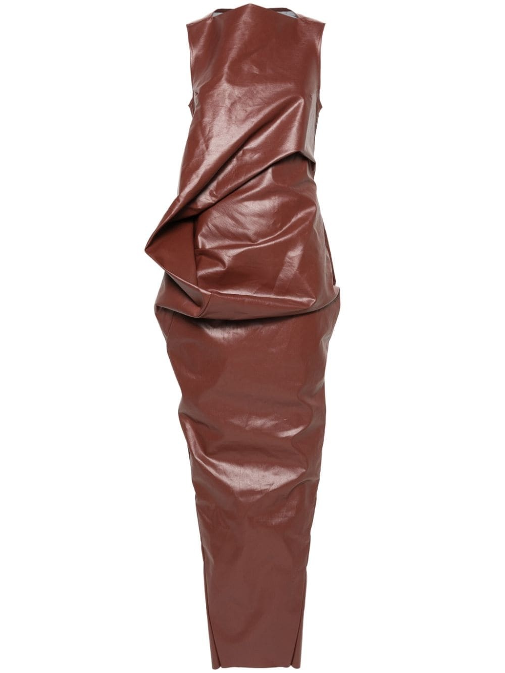 coated crumpled maxi dress - 1