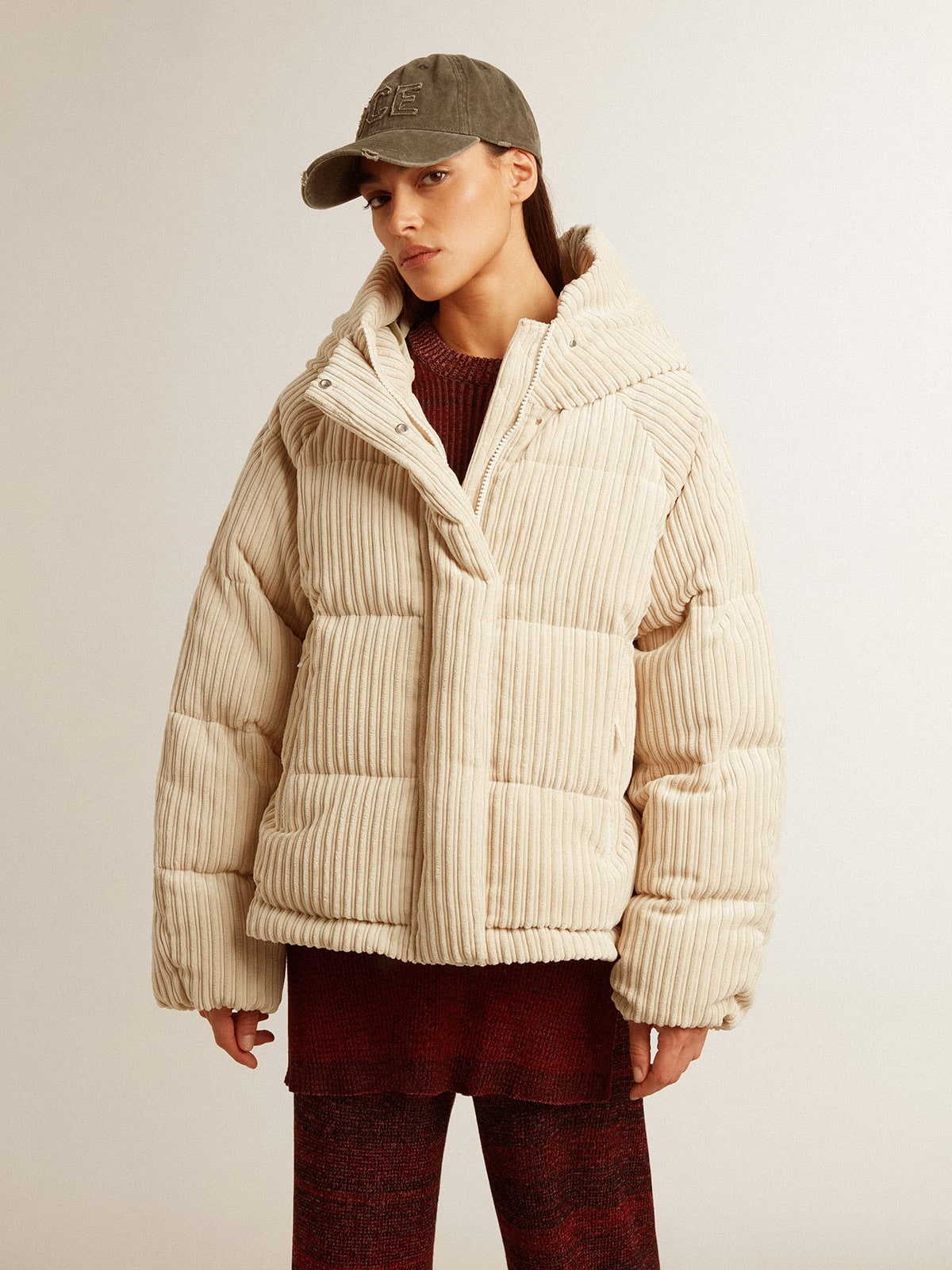 Padded ecodown jacket with zip fastening and hood - 3