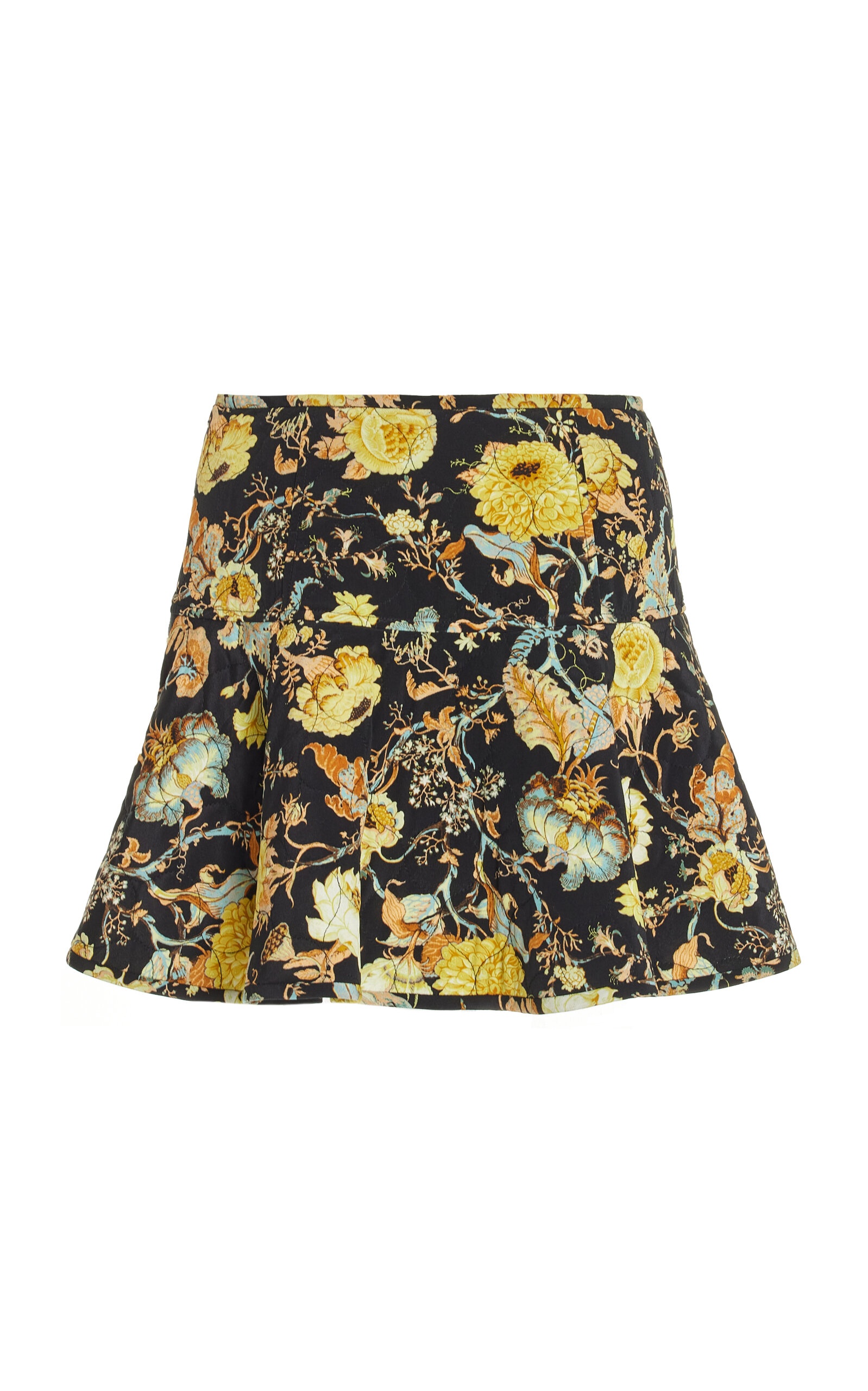 Ryla Printed Silk Mini Skirt black - 1