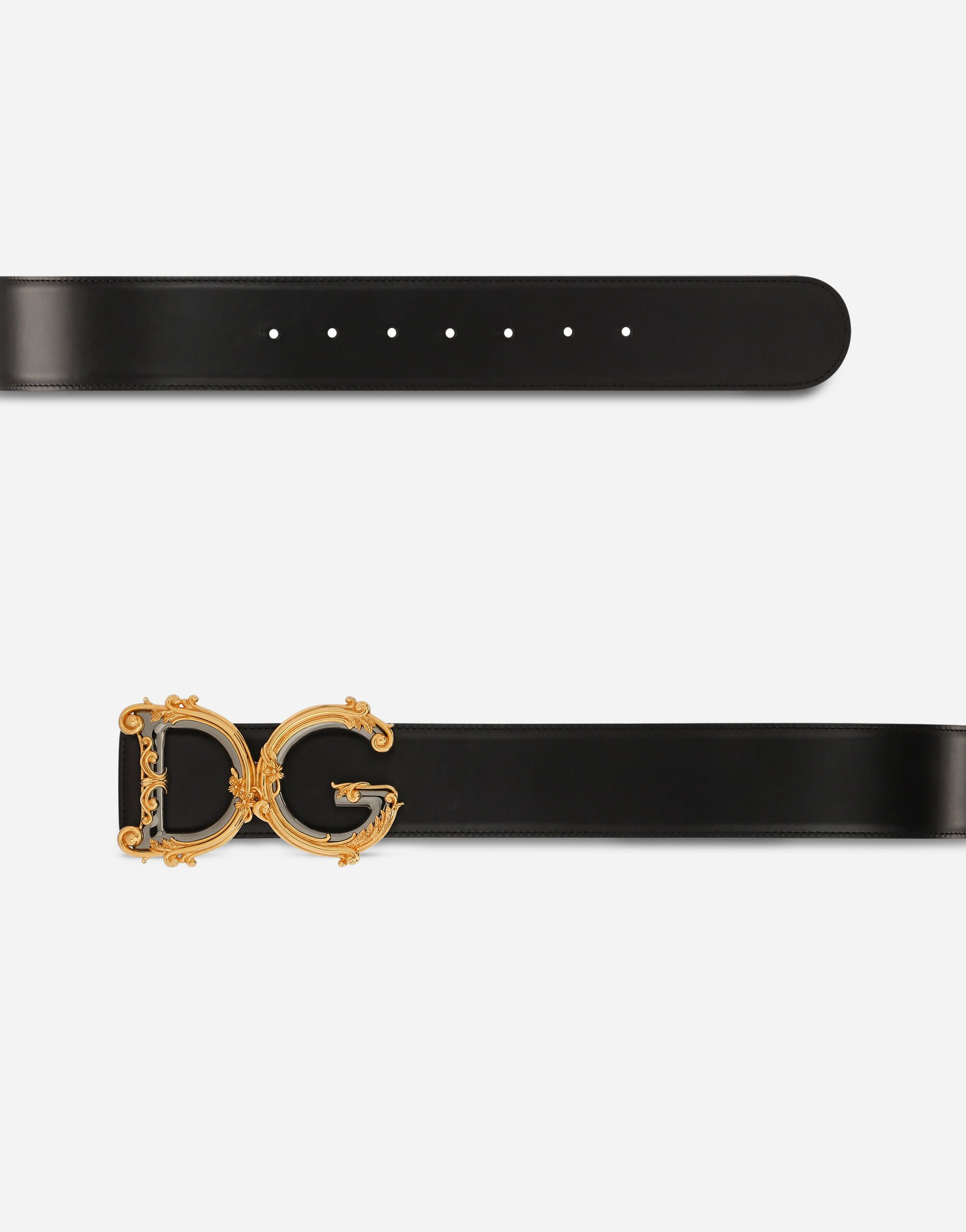 Calfskin belt with logo - 3