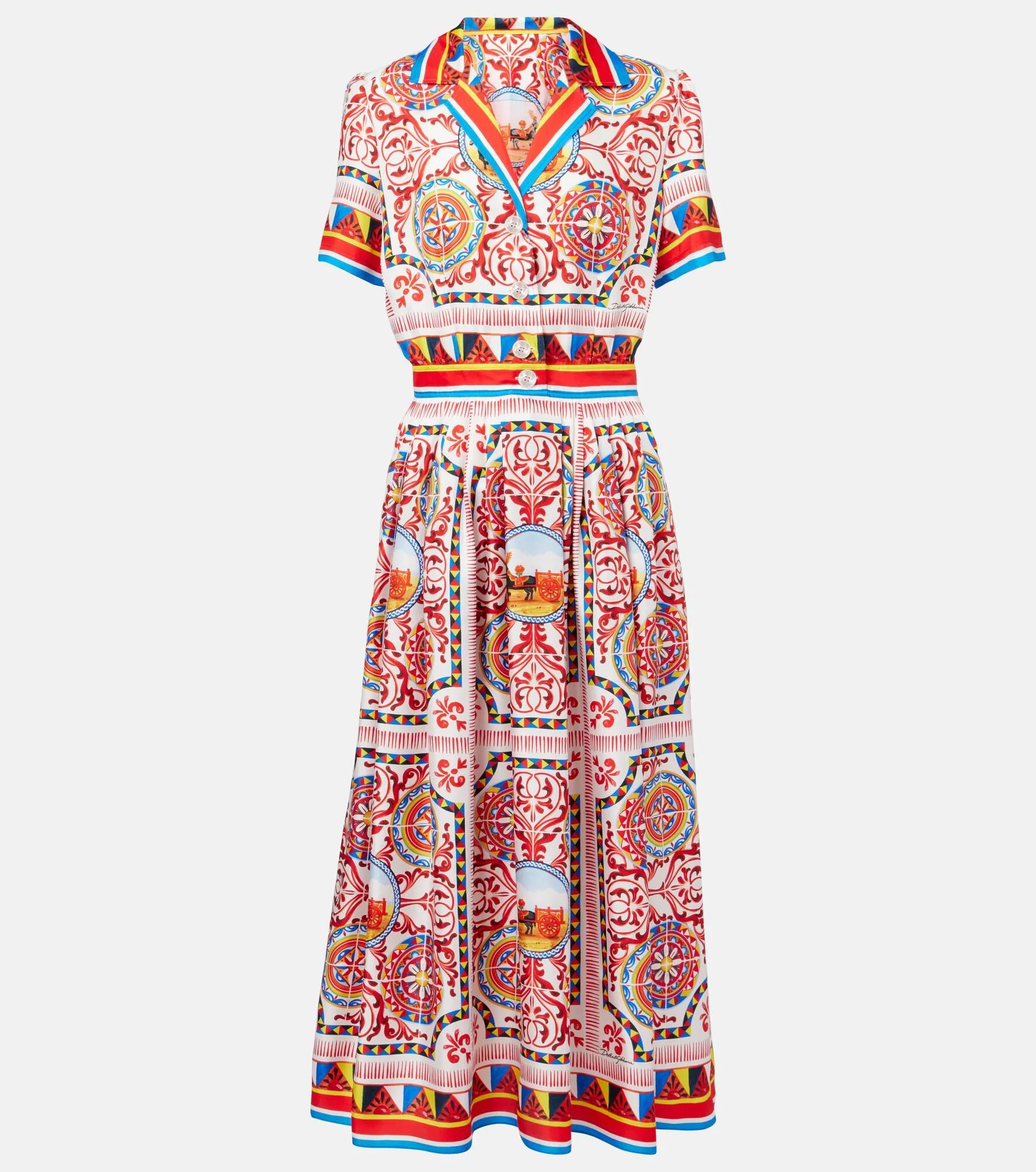Printed silk midi dress - 1