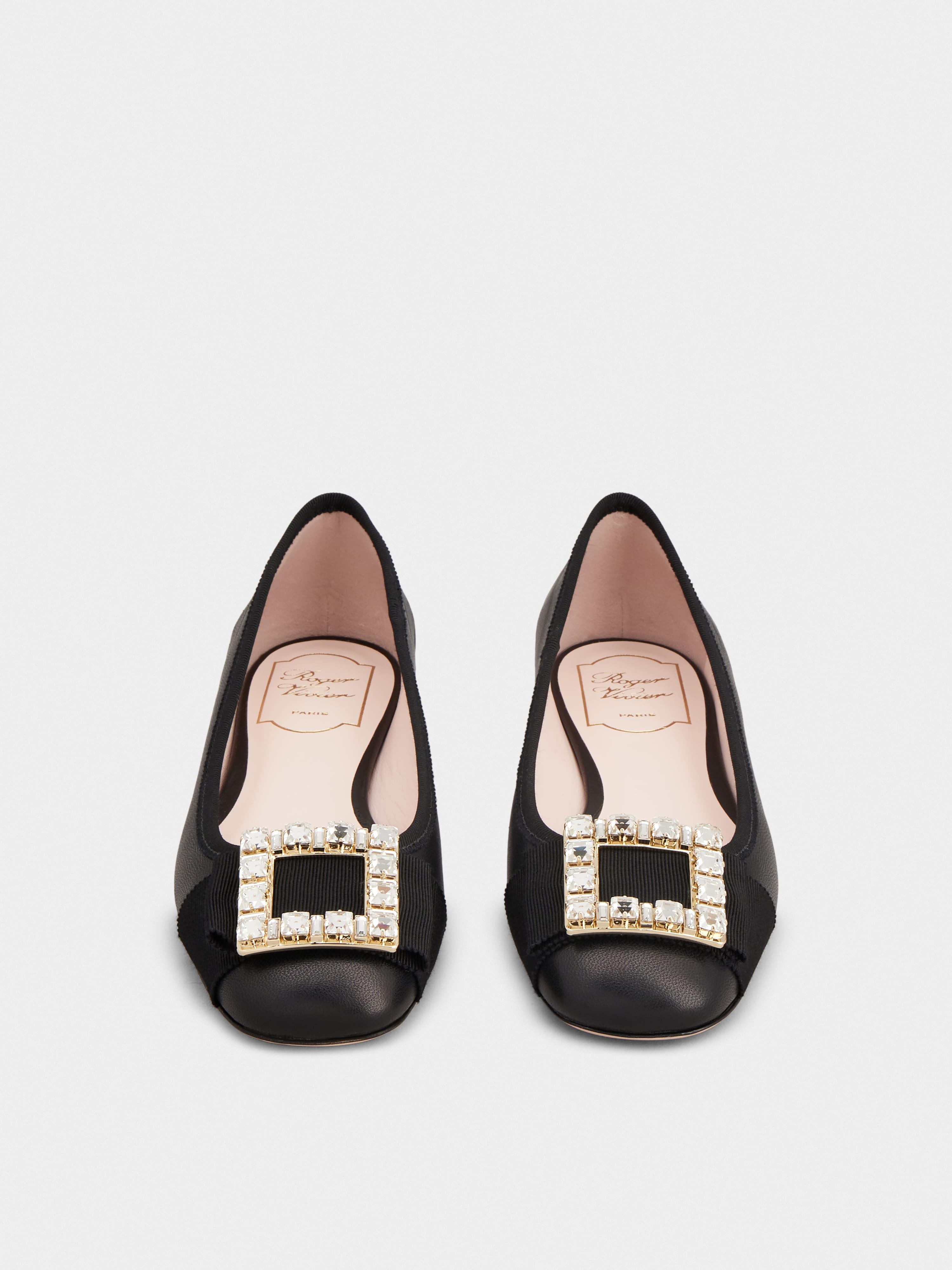 Très Vivier Strass Buckle Ballerinas in Nappa Leather - 7