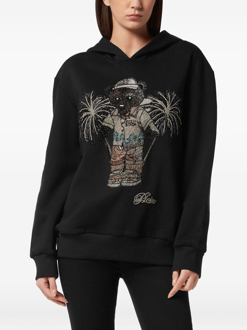 PHILIPP PLEIN teddy-palm embellished hoodie outlook