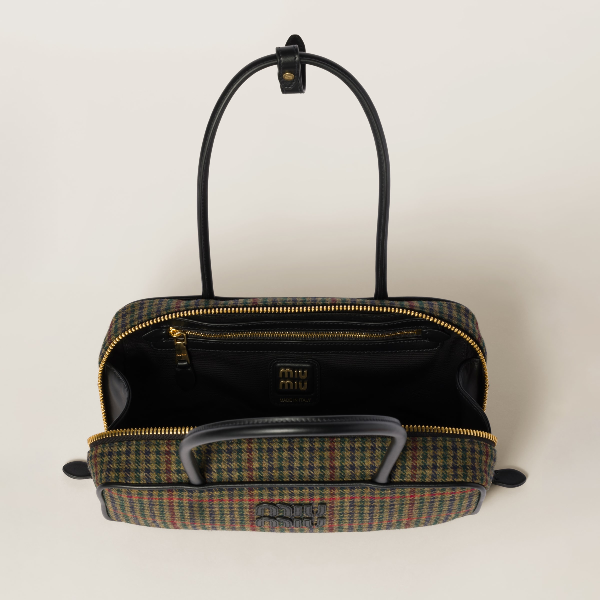 Beau top-handle tratan bag with leather details - 4