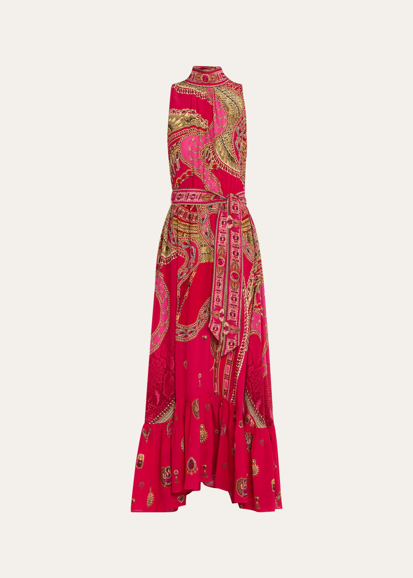 Kissed By A Cobra Tie-Neck Maxi Dress - 1