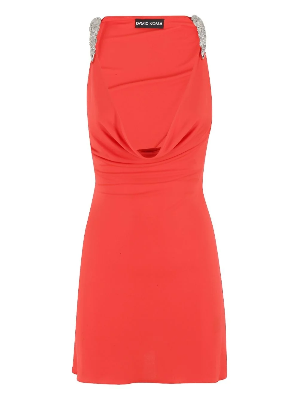 cowl-neck mini dress - 1