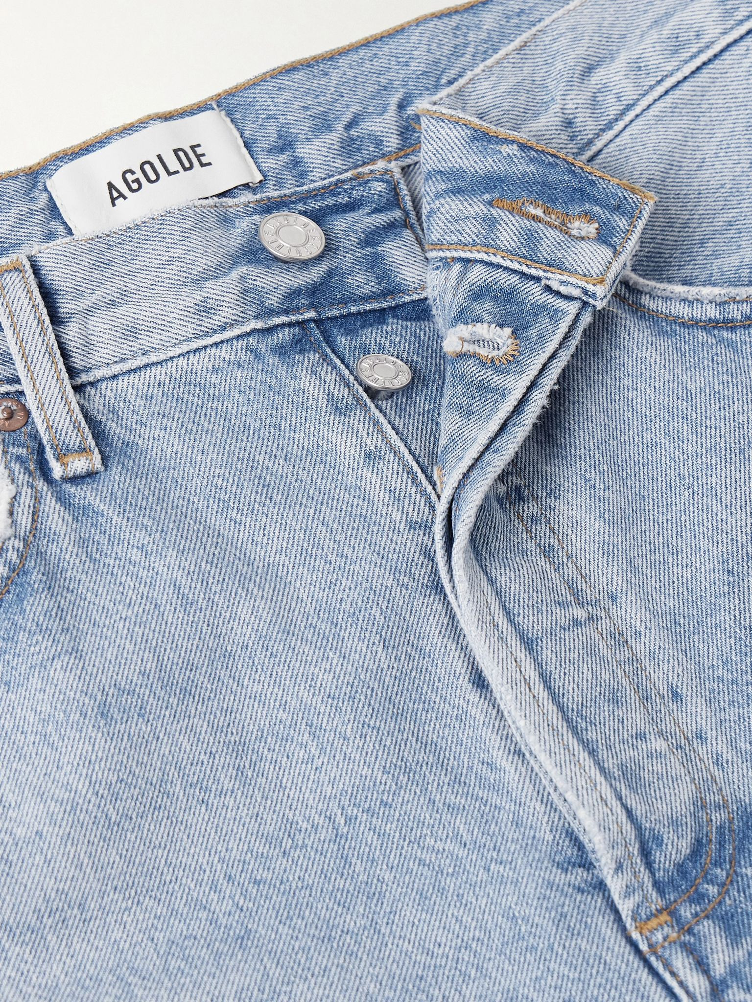 '90s distressed mid-rise straight-leg jeans Light denim - 5
