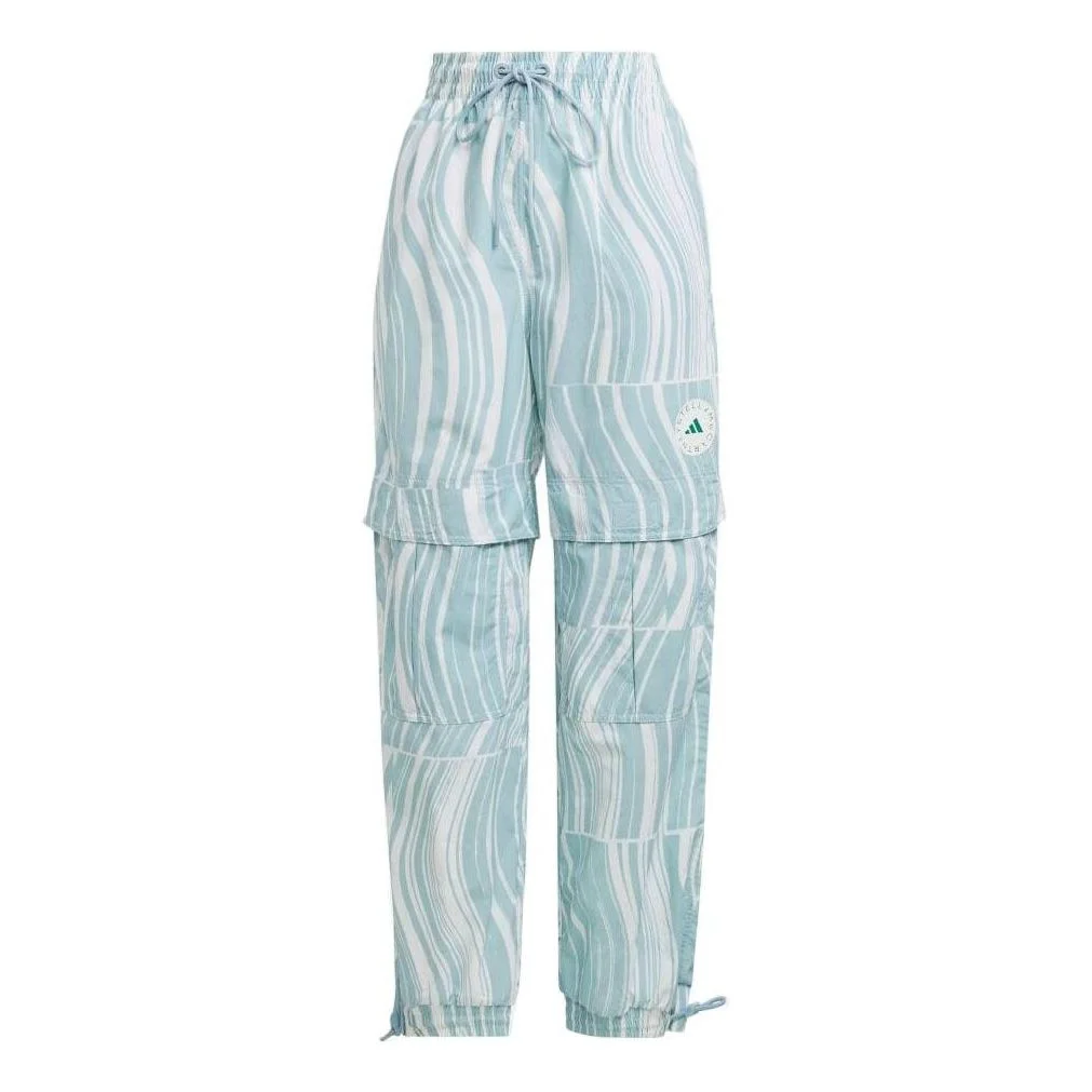 (WMNS) adidas By Stella McCartney Truecasuals Printed Track Pants 'Blue White' HT1103 - 1