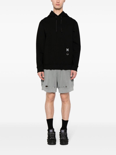 C2H4 ripped-detailing cotton track shorts outlook