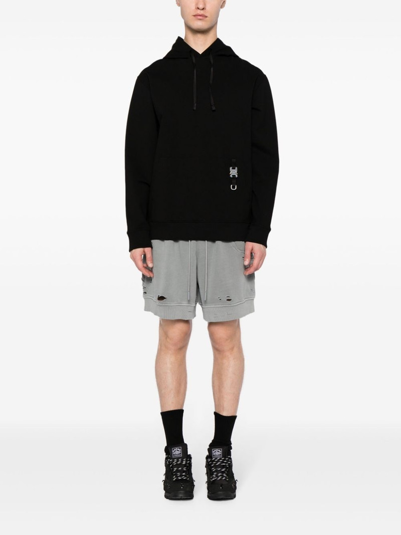 C2H4 ripped-detailing cotton track shorts outlook