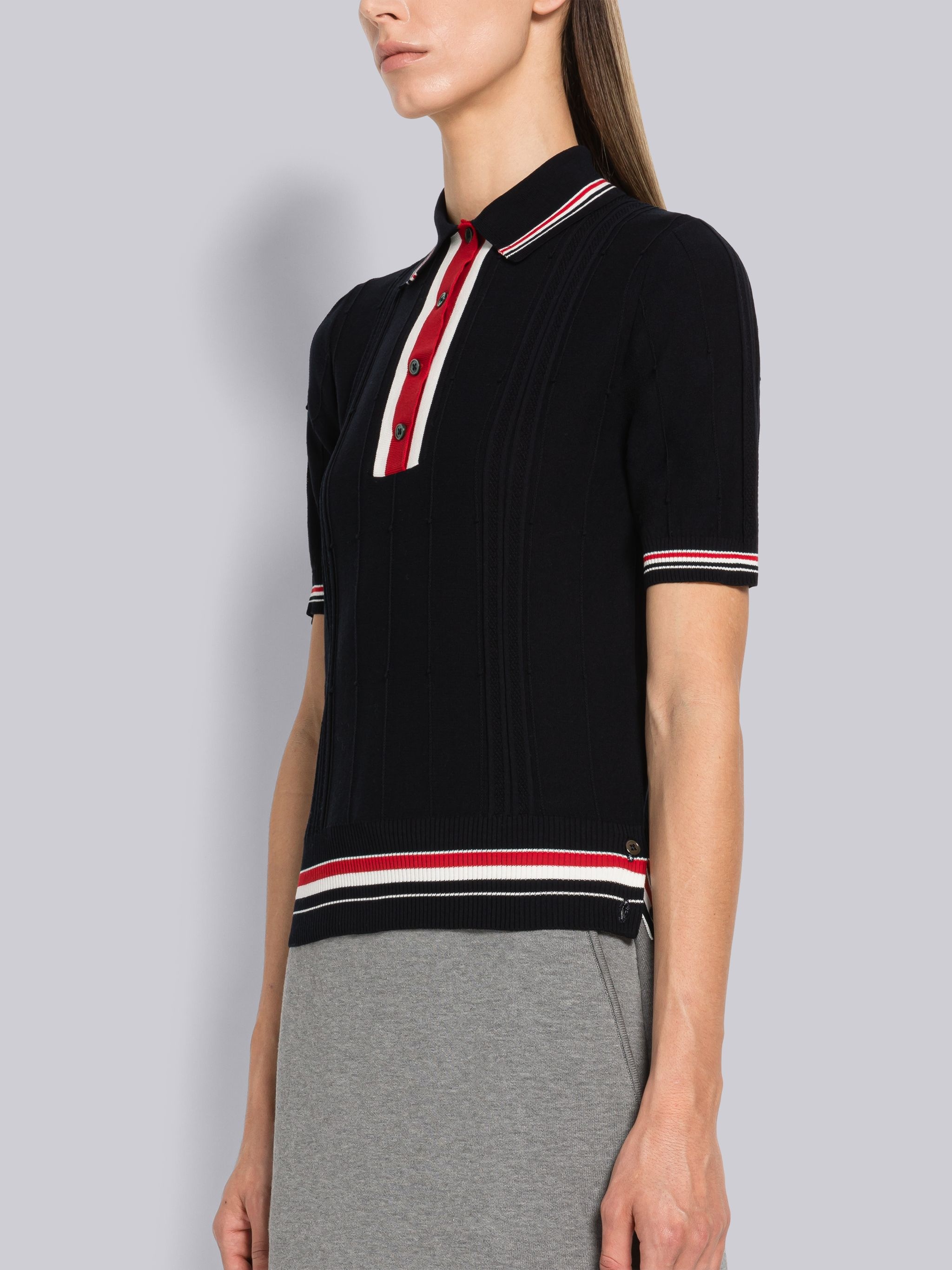 High Twist Cotton Cricket Stripe Polo - 2