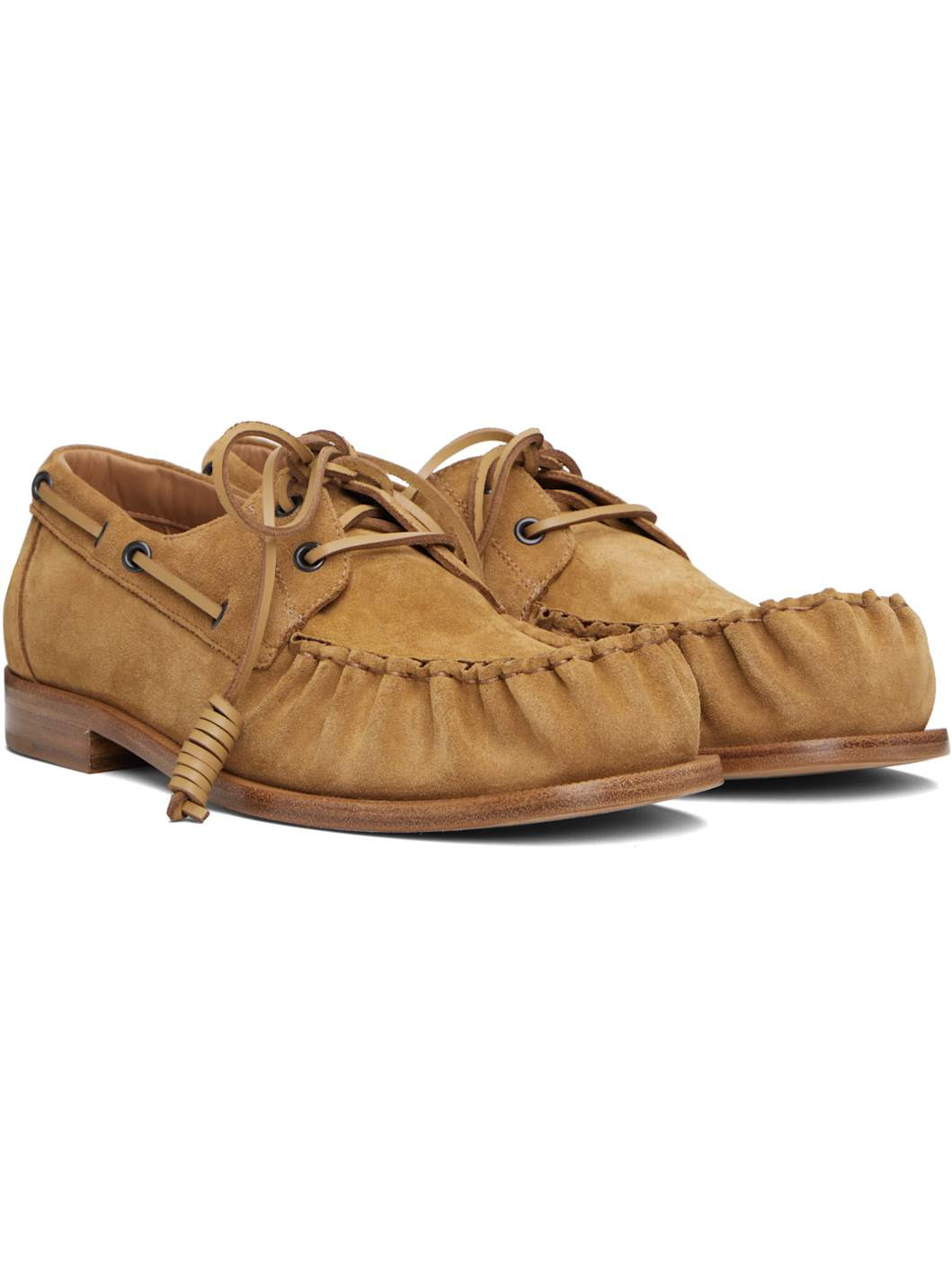 Tan Suede Boat Shoes - 4