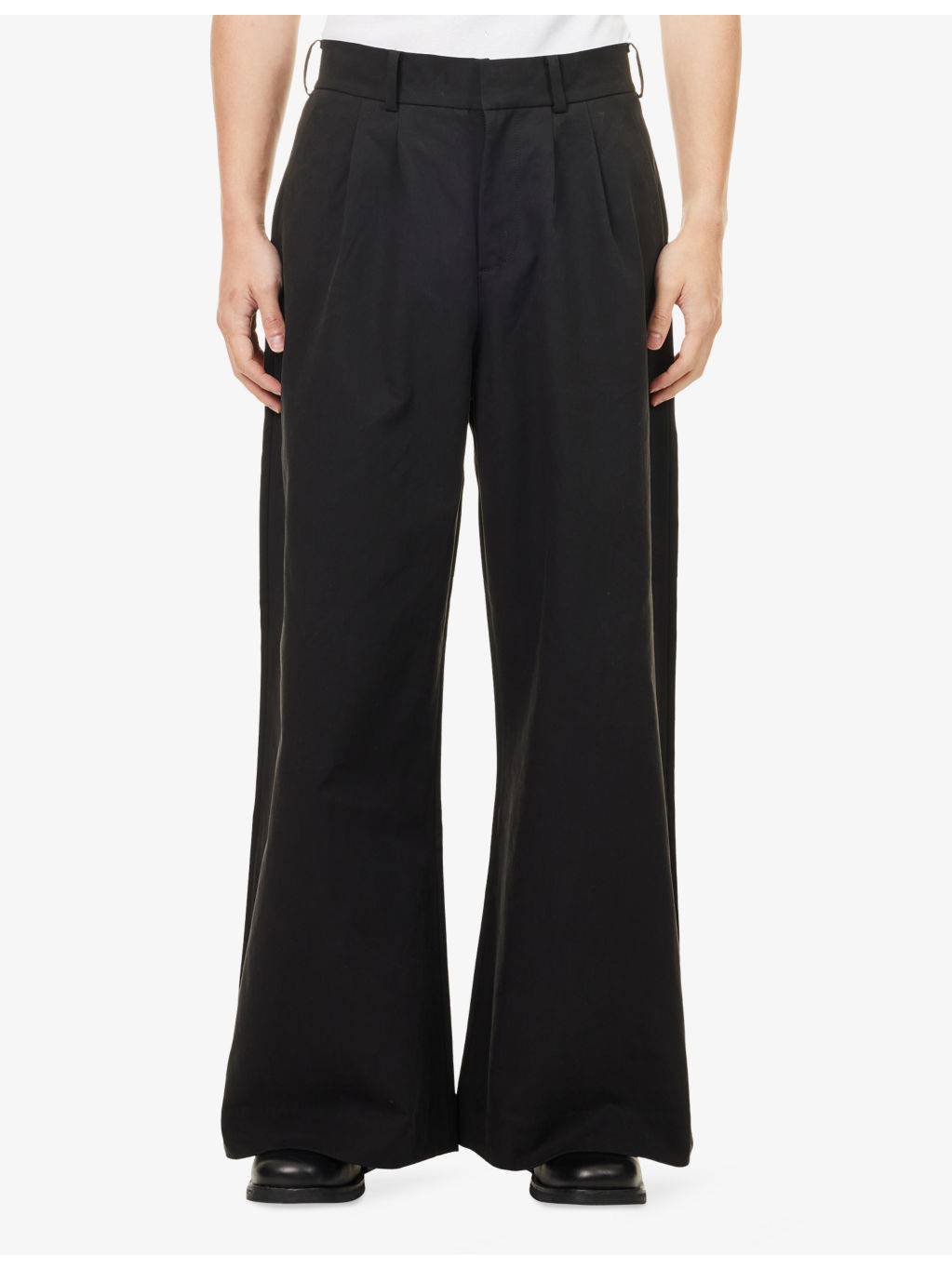 Dinch Wide-Leg Cotton Trousers - 3