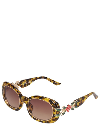 CASABLANCA Oval acetate sunglasses w/laurel detail outlook
