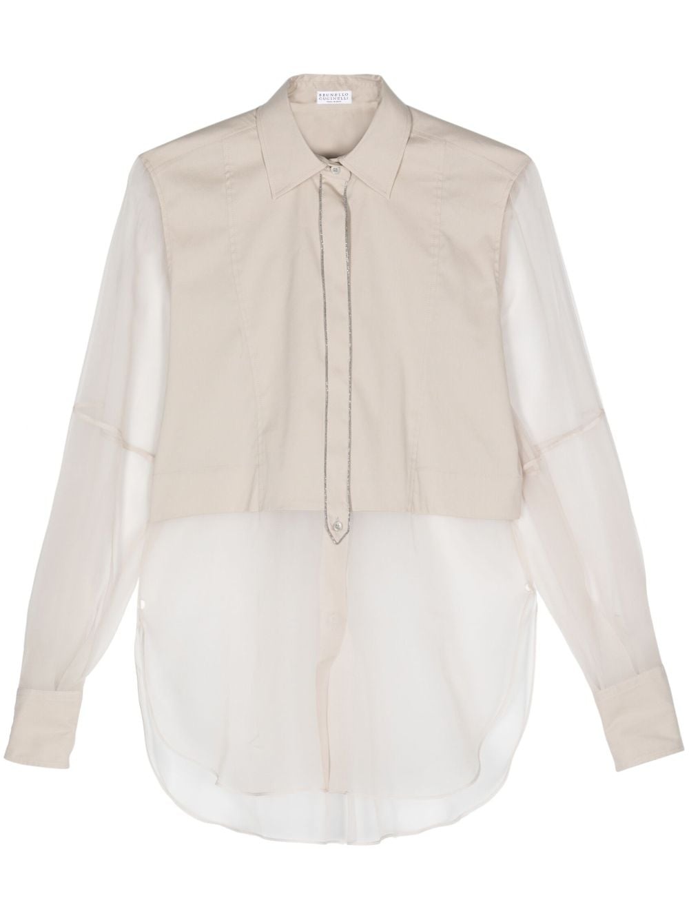 Monili-chain panelled shirt - 1