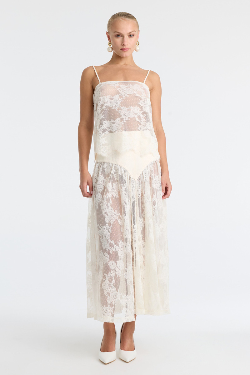 BARDOT Hildie Sheer Lace Cami In Orchid White outlook
