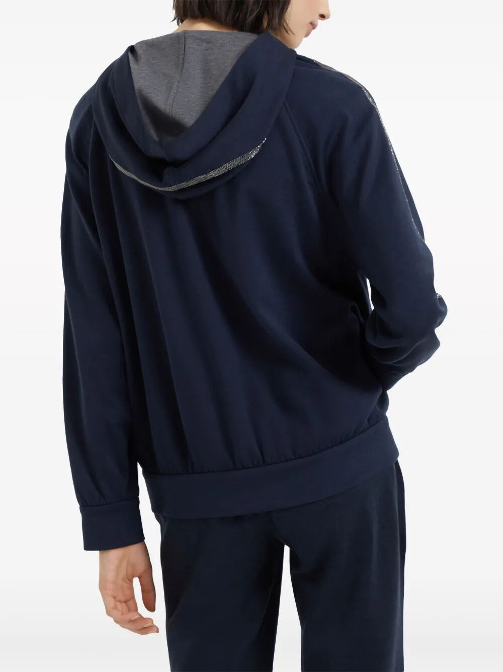 Hooded Sweatshirt With `Precious` Stripe - 5