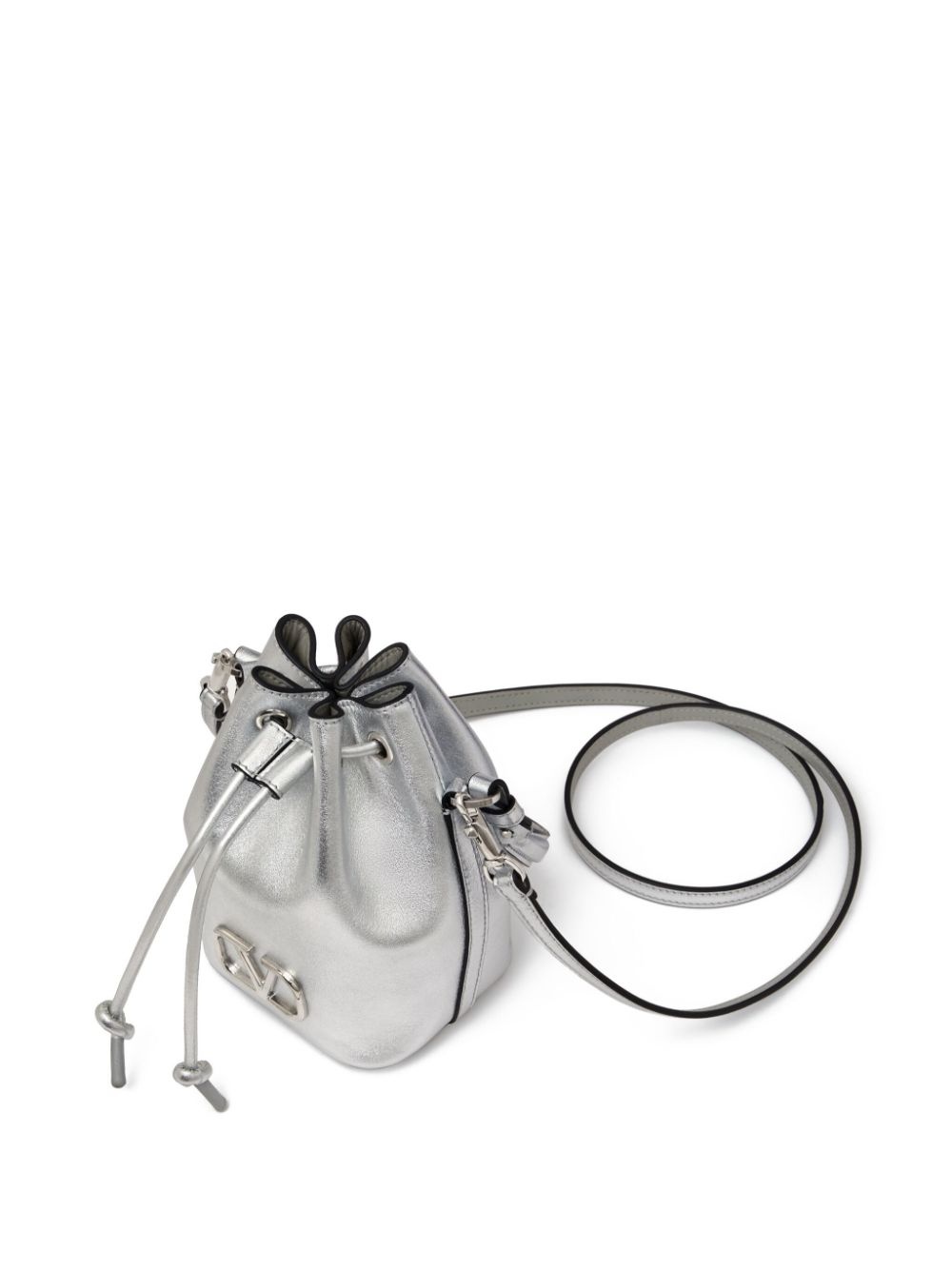 mini VLogo Signature metallic bucket bag - 5