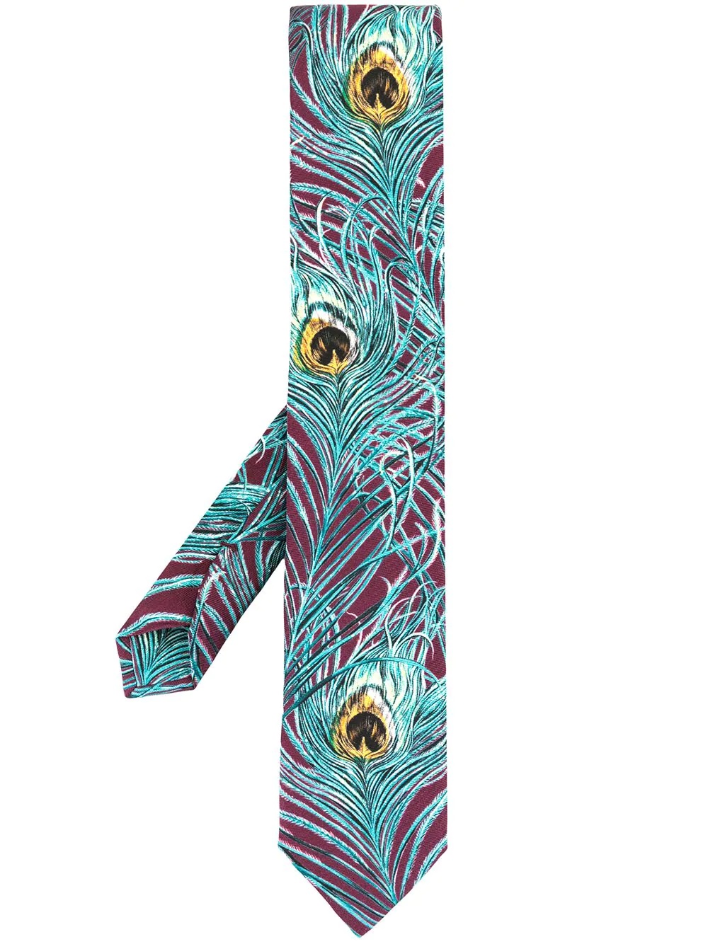 peacock print tie - 1