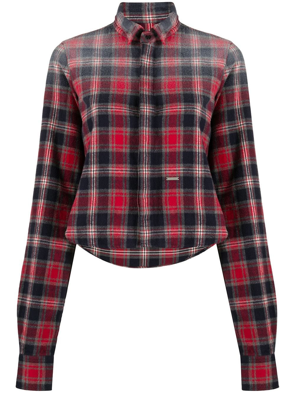 check-pattern long-sleeve shirt - 1