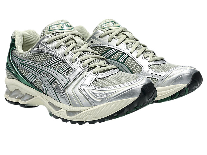GEL-KAYANO 14 SNEAKERS (DRIED LEAF GREEN/PURE SILVER) - 5