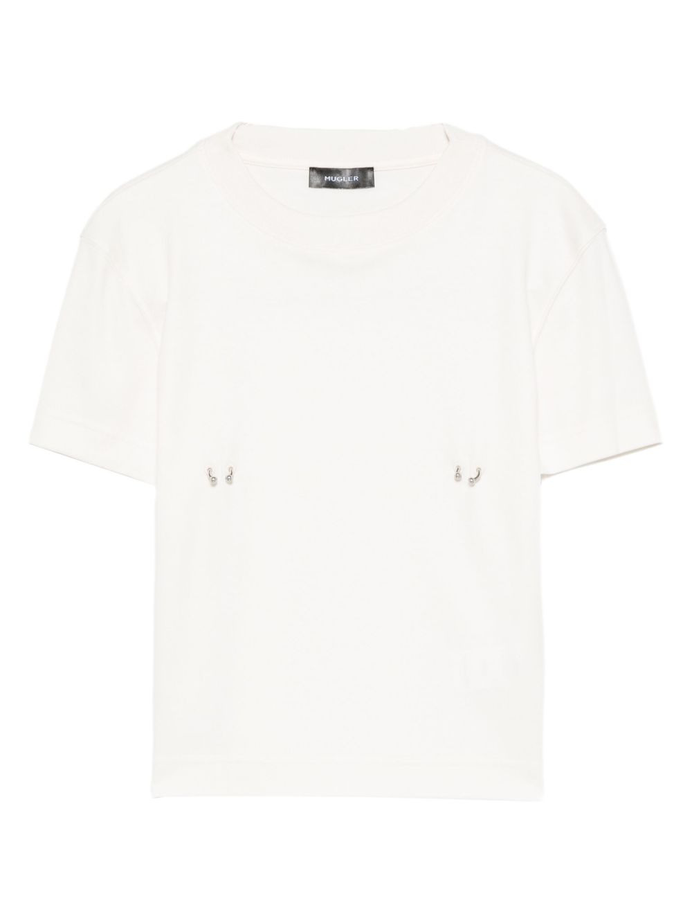piercing-detail cotton T-shirt - 1