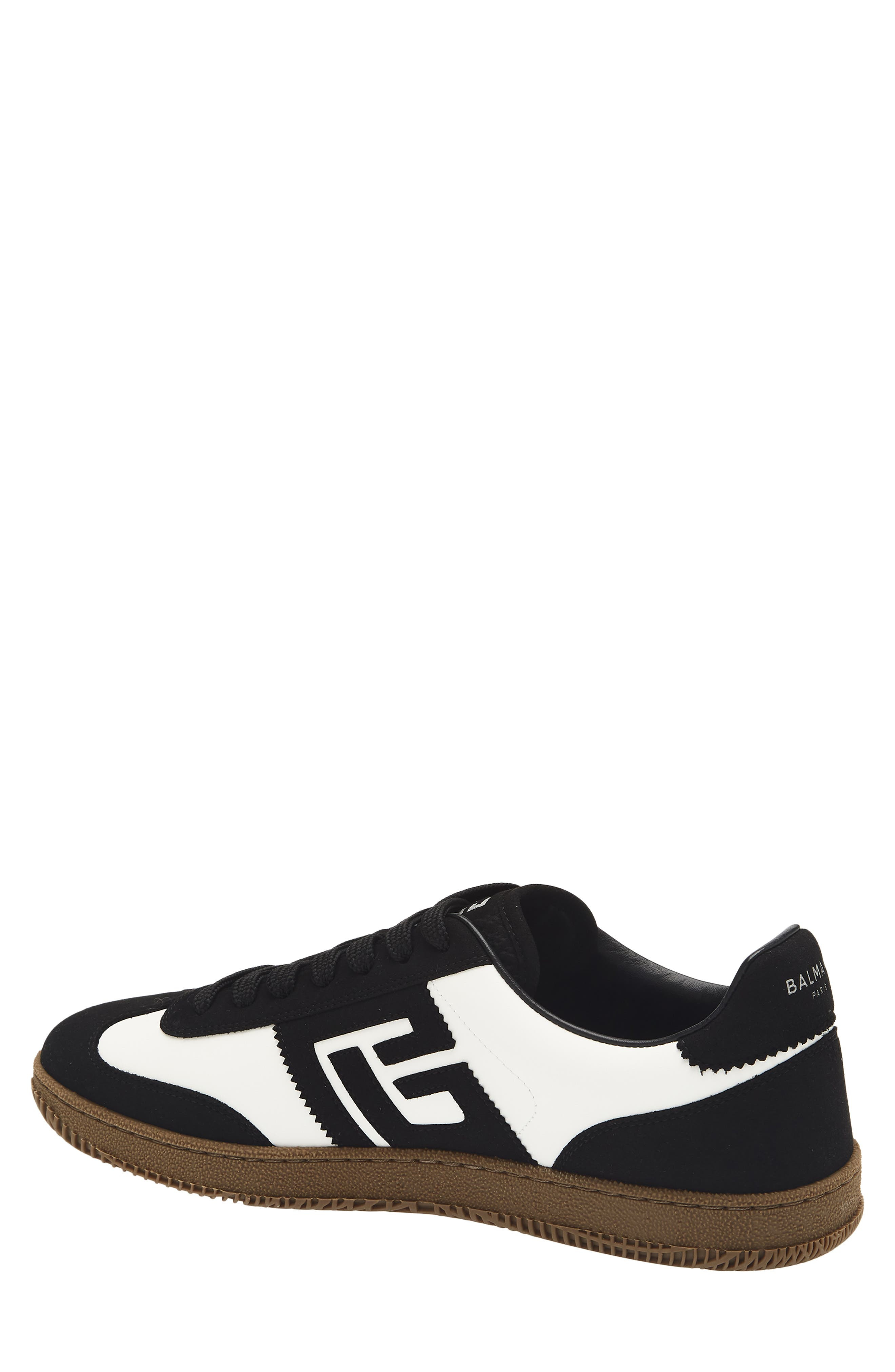 Balmain Swan Low Top Sneaker in Black/White at Nordstrom - 2