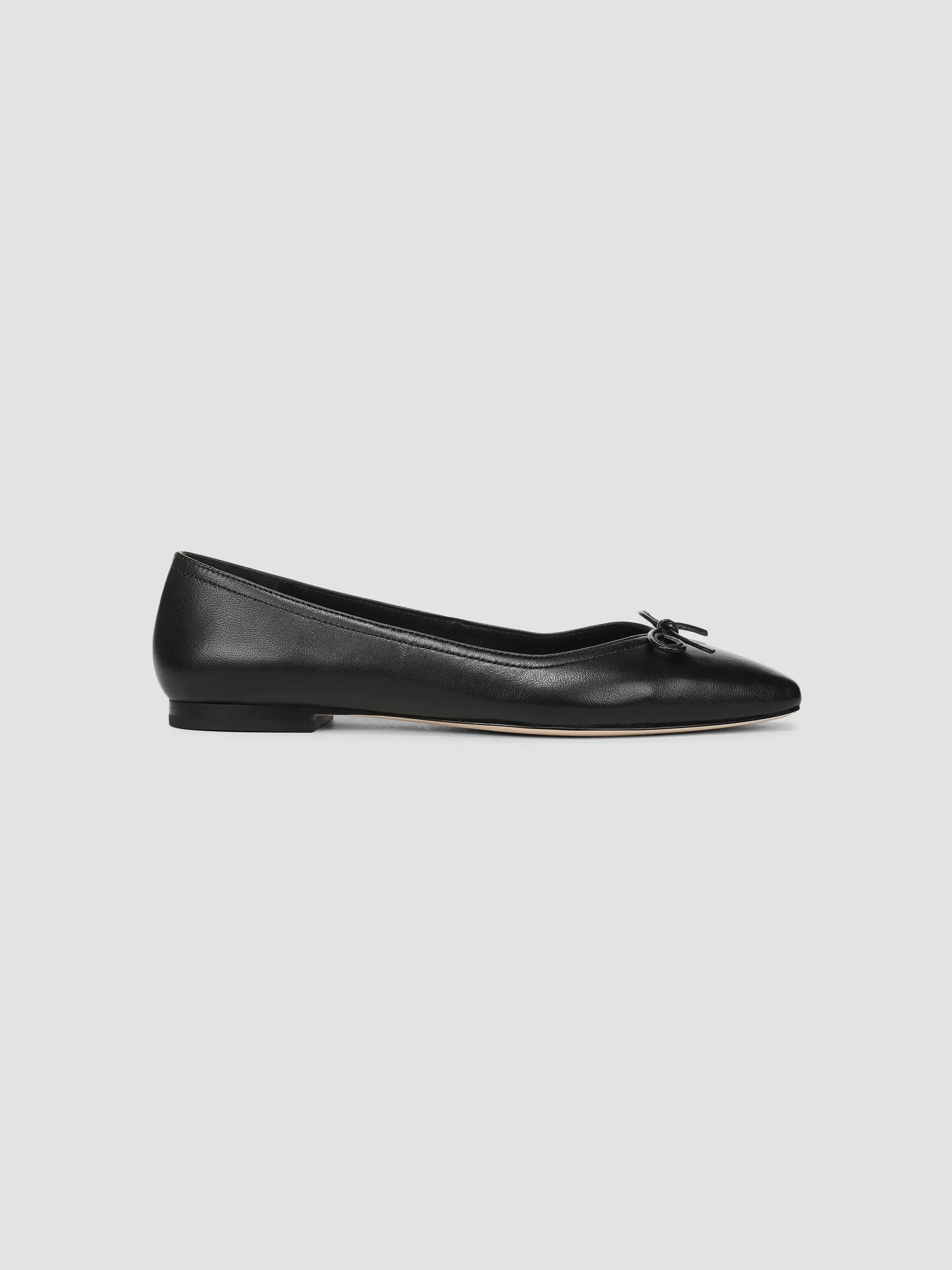 Women's Cailey Leather Ballerina Flats - Black - 1