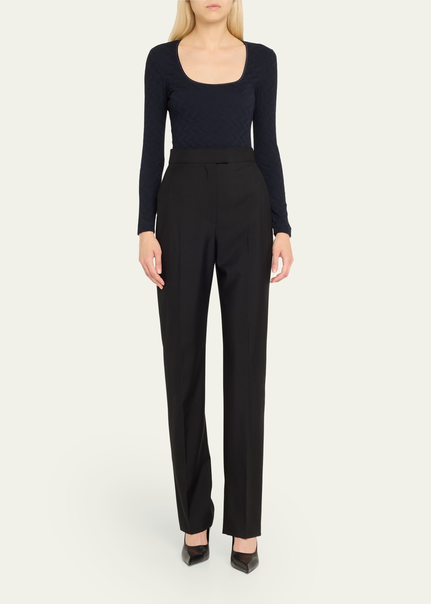 Textured Jersey Long-Sleeve Tee - 2