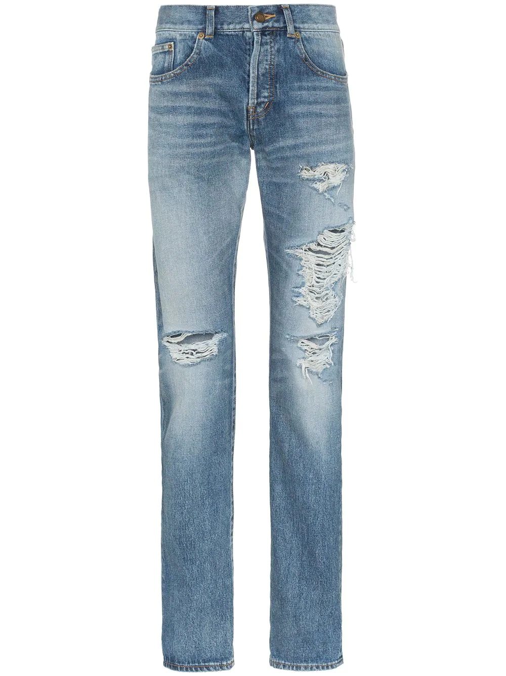 distressed slim-fit jeans - 1