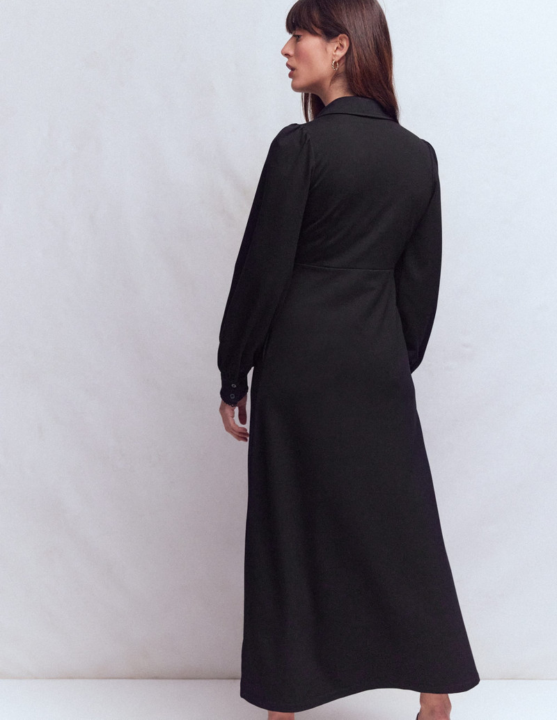 Pip Zip-Up Ponte Midi Dress-Black 4