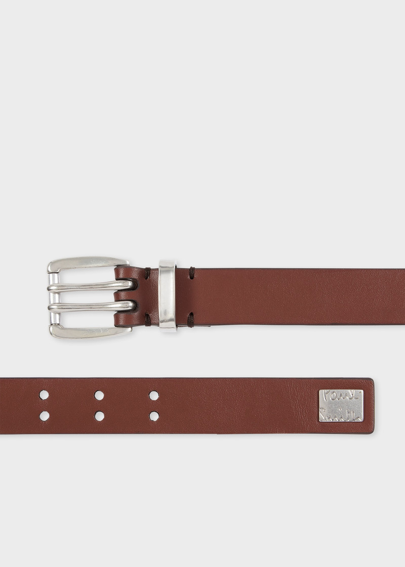 Brown Leather Twin-Prong Belt 1