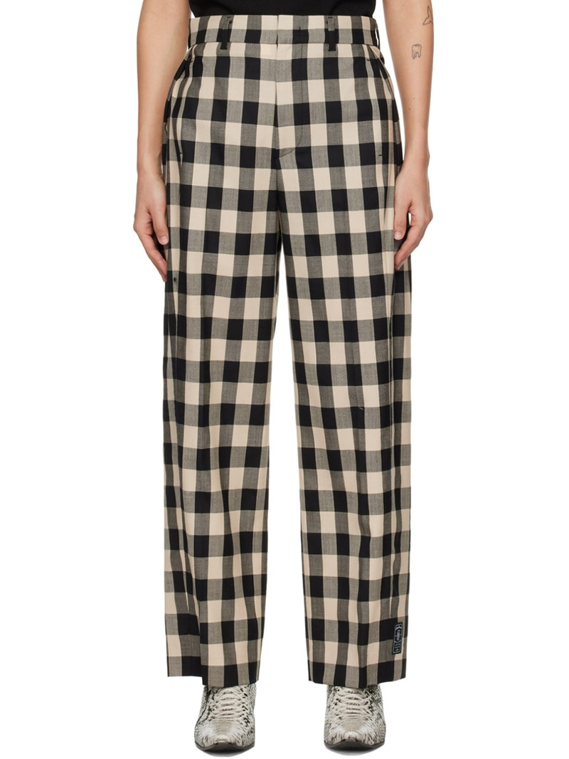 Beige & Black Aoker Trousers - 1
