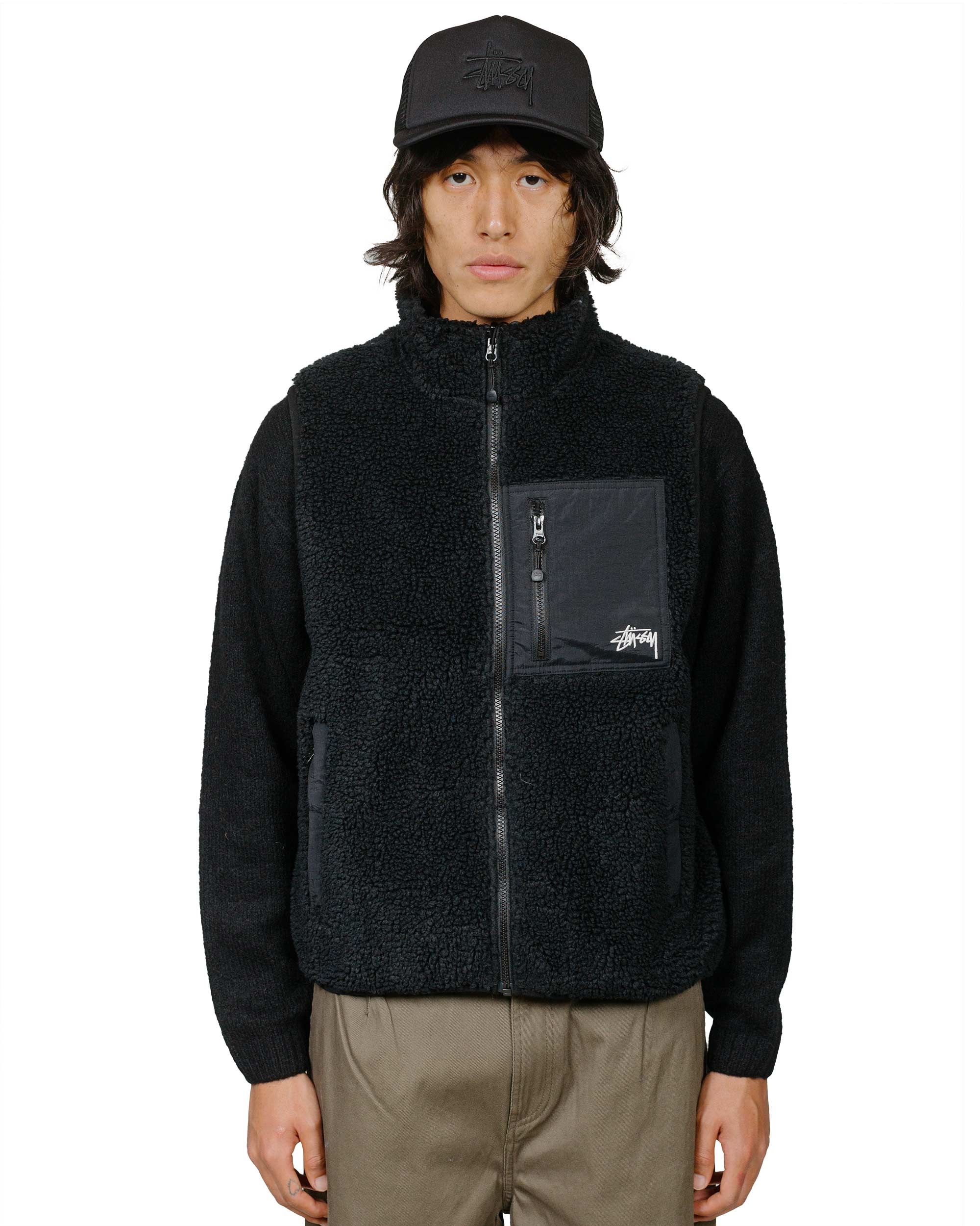 Stüssy Sherpa Reversible Vest Black - 3