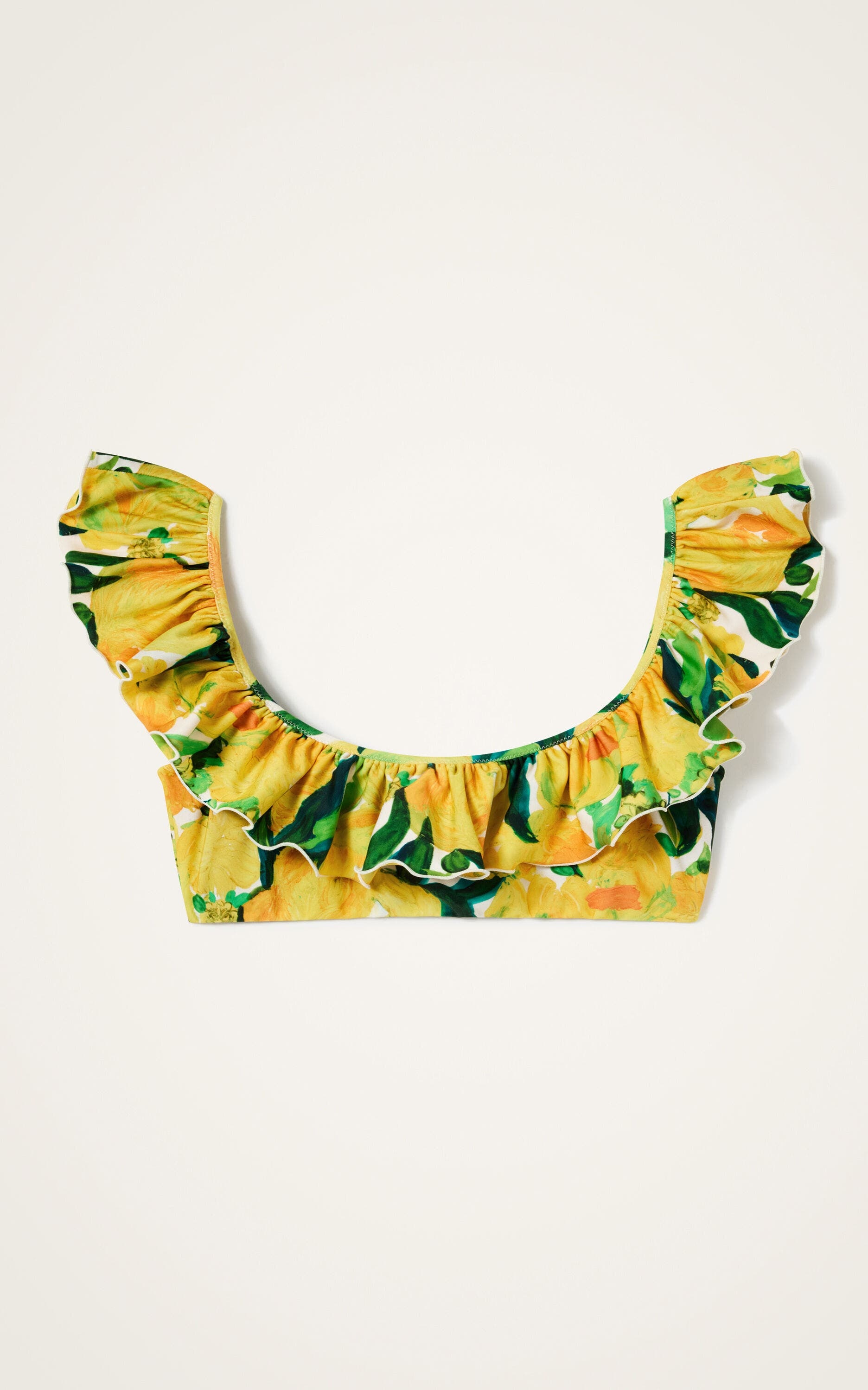 La DoubleJ Ruffle Bikini Top Zesty Yellow at Nordstrom - 2
