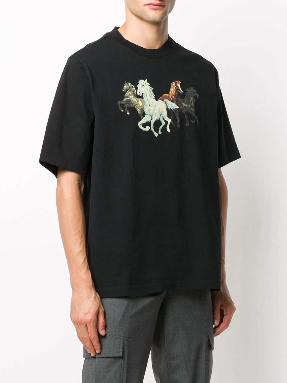 horse print short-sleeved T-shirt - 3