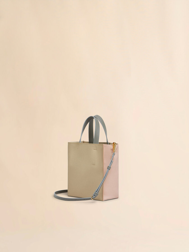 Marni MUSEO SOFT MINI BAG IN LIGHT PINK AND BEIGE LEATHER WITH MARNI SYMBOL EMBROIDERY outlook