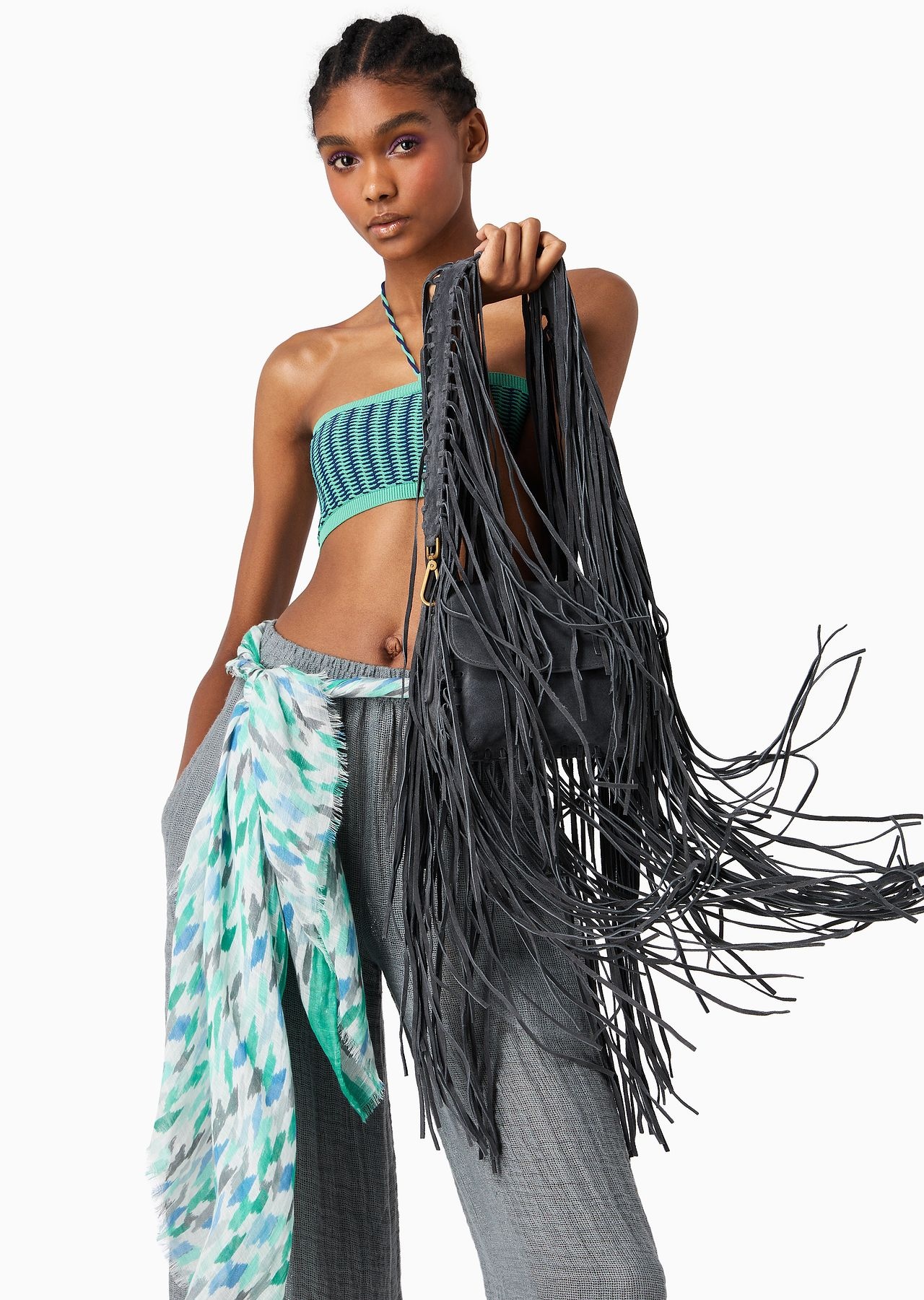 La Prima fringed suede bag - 10