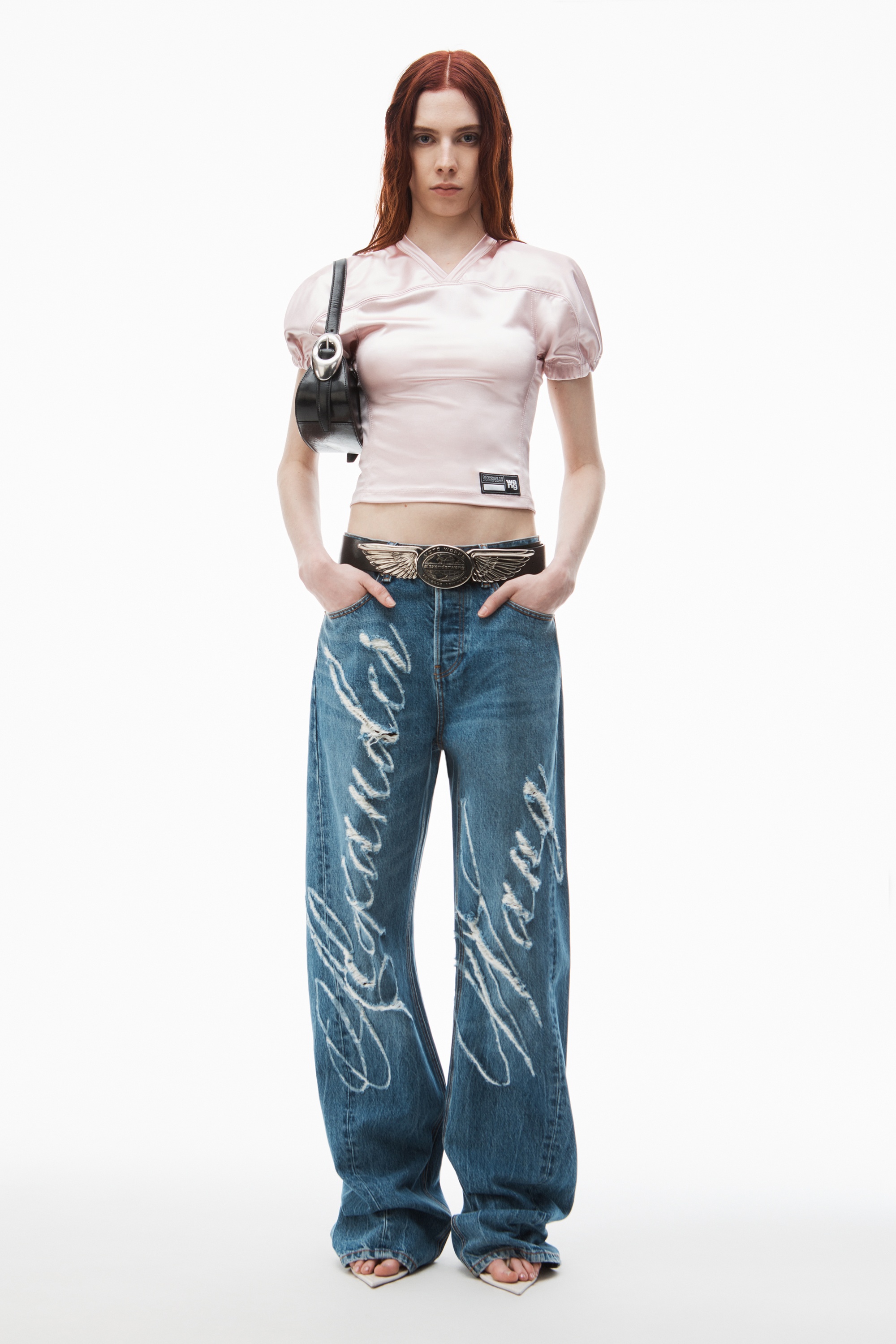 Laser Distressed Logo Jeans - 2