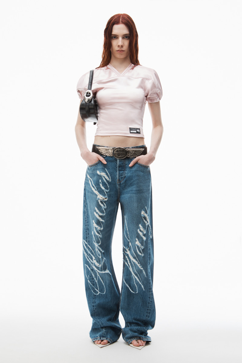 Alexander Wang Laser Distressed Logo Jeans outlook